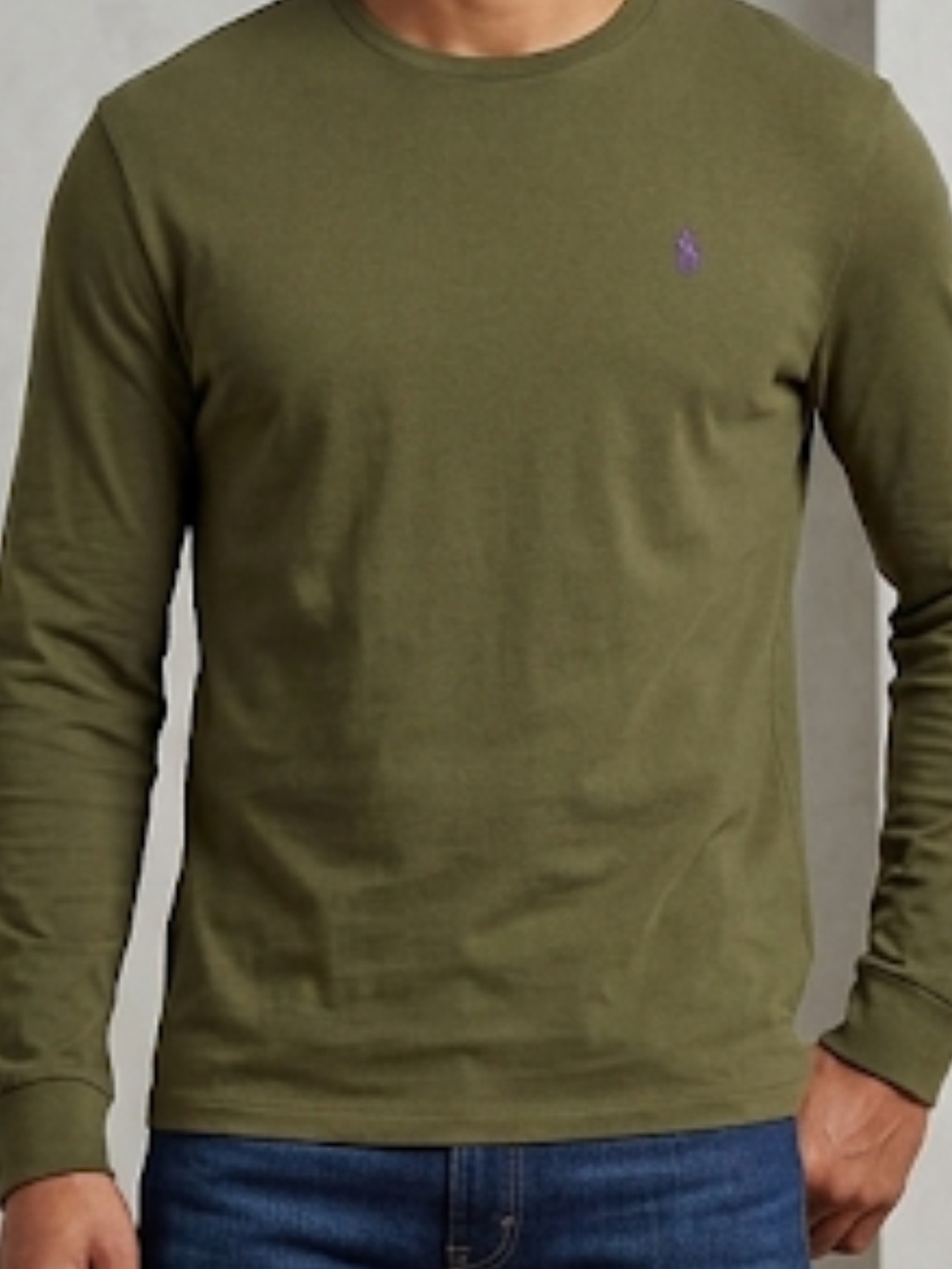 Polo Ralph Lauren Long Sleeve Tee XL Dark Green Purple Logo